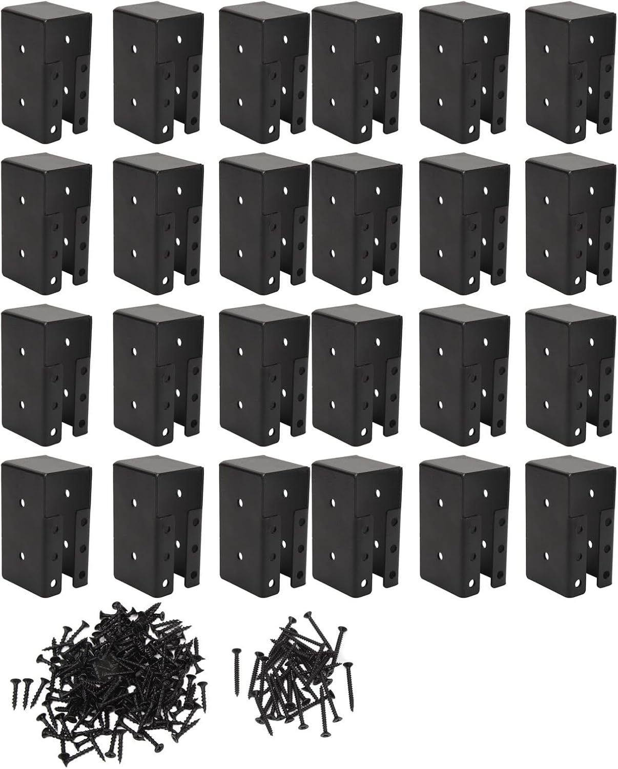 Concealed Joist Hanger Steel Powder Coated 24 Pack Heavy Duty Joist Bracket for 2x4 Wood Beam Support Swing Handrail Deck Fence Roof Construction Outdoor Indoor Use