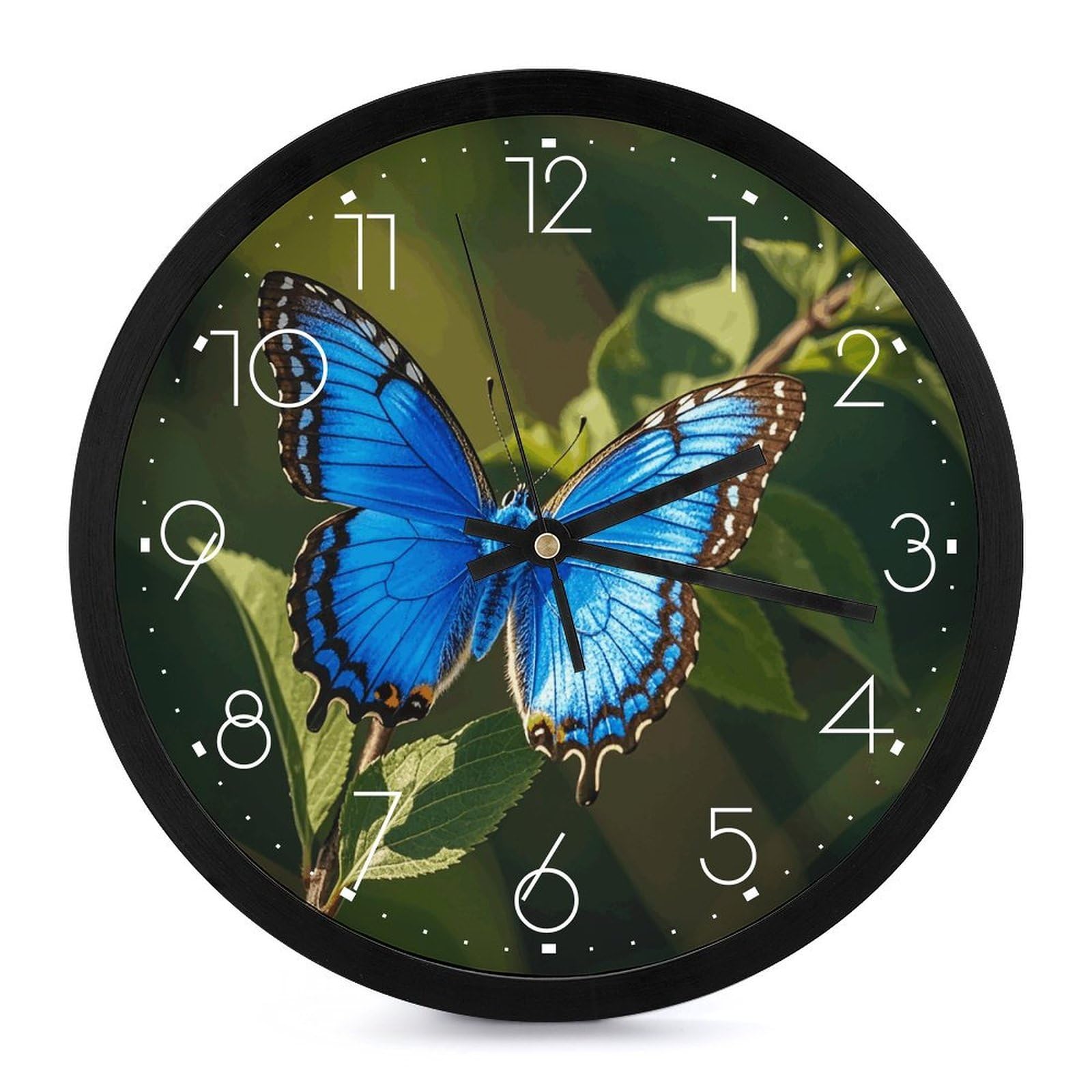 Horloge murale silencieuse sans tic-tac à piles motif papillon