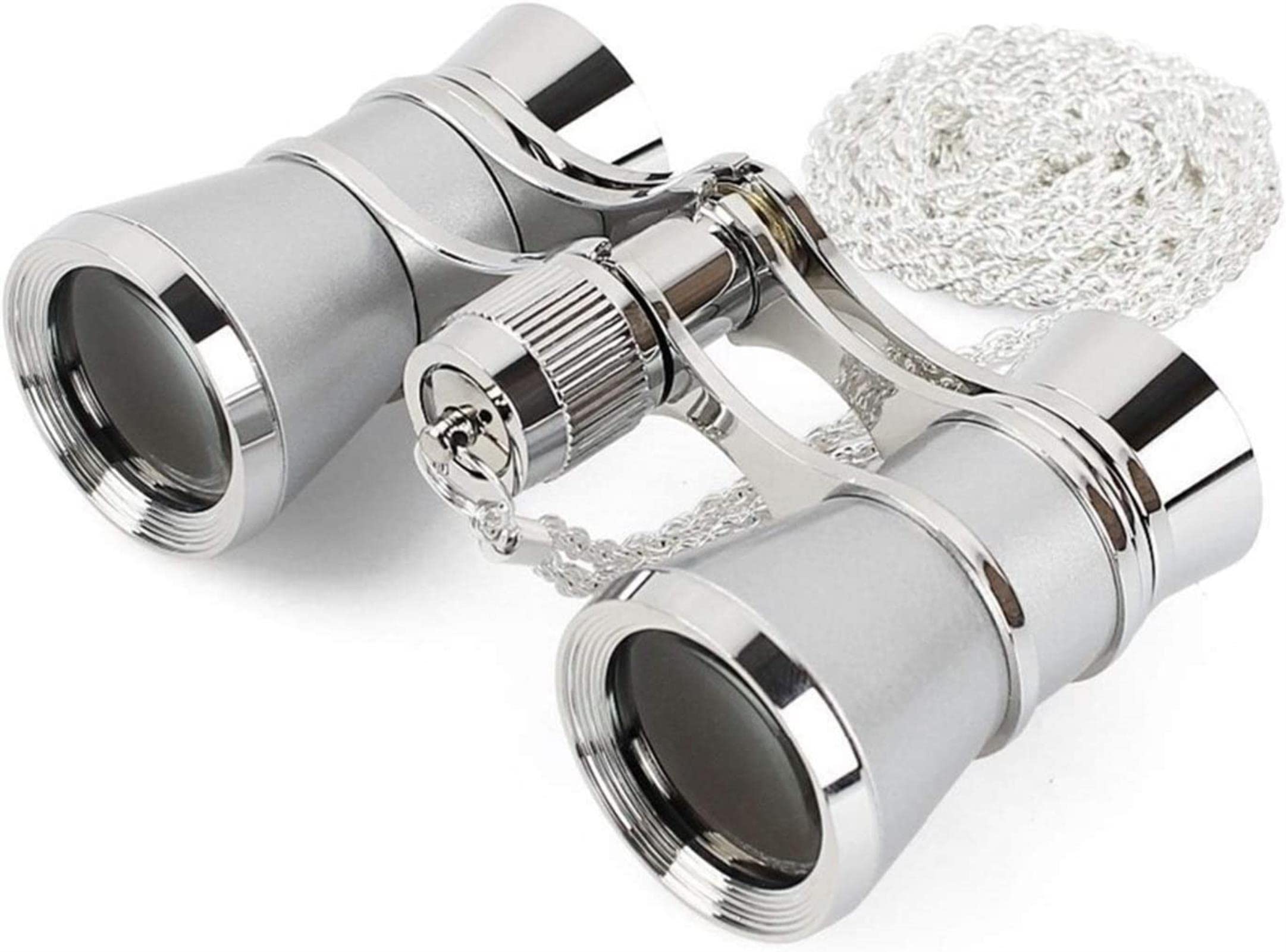 Hochleistungs-Fernglas, Monokular-Teleskop, 3 x 25, faltbar, Opernglas, Fernglas, Metallgehäuse mit Kette, optische Linse, Theater-Teleskop für Damen