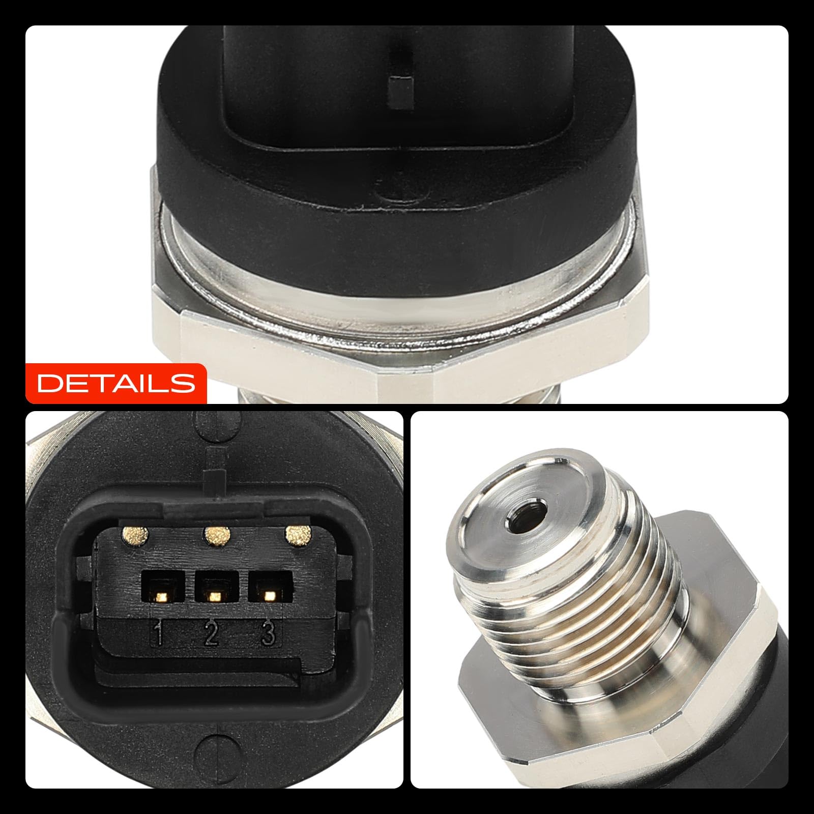 Frankberg Sensore di pressione del carburante 3 Poli 0281002919 | Compatibile con: 607 9D 9U, 4007 Van VU VV, Freelander 2 L359, C6 TD, C5 III Freno RW, C5 III RD, 407 SW 6D 6E