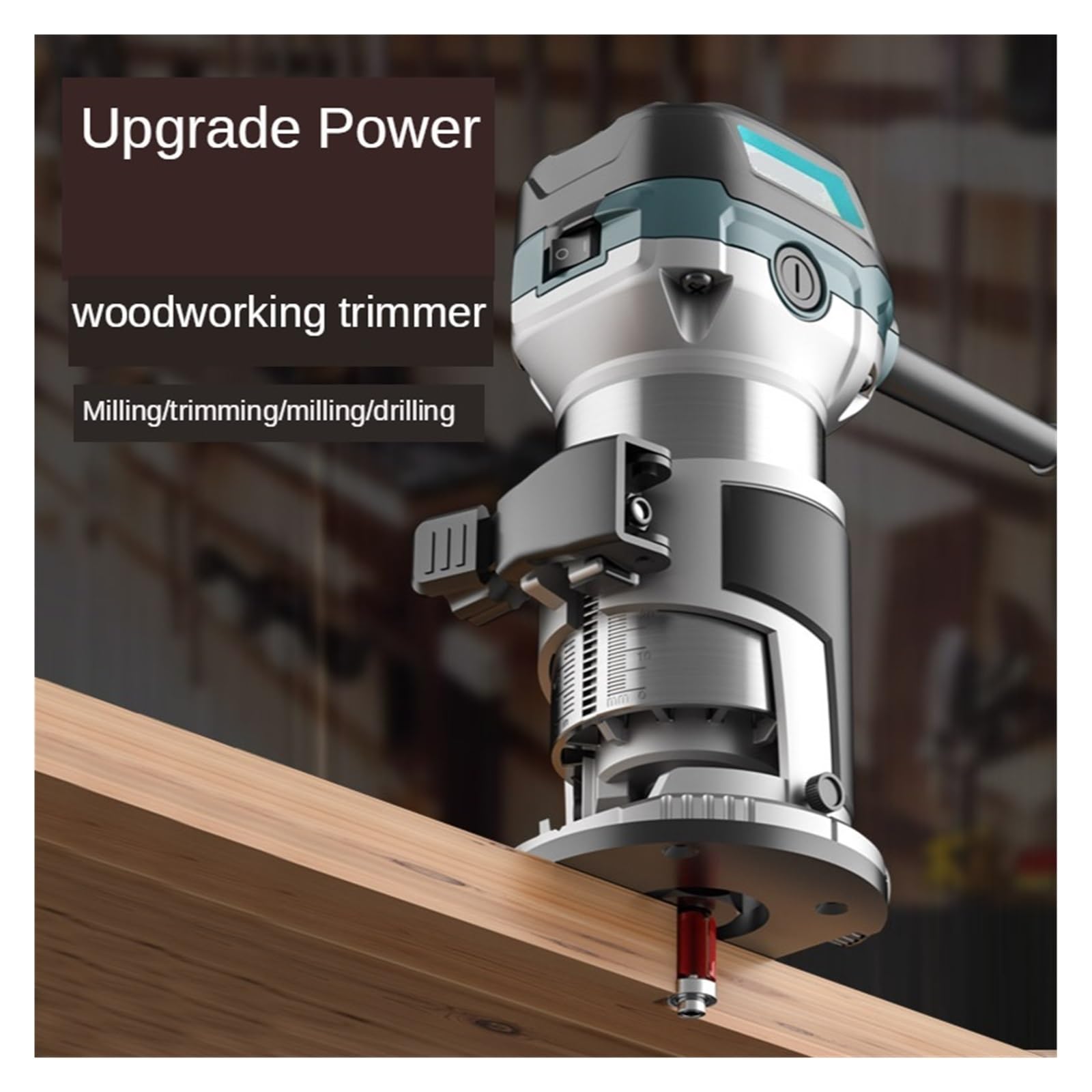 RU 710W 220V Recortadora Enrutador De Madera Kit Combinado Máquinas Eléctricas Carpintería Potencia Manual Con Fresa Cutte Bloqueo RáPido