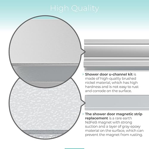 Miniatura 2 de Imán de cristal para puerta de ducha, pestillo magnético para puerta de ducha con cierre de metal que se adapta a puertas de vidrio de 18 pulgadas,