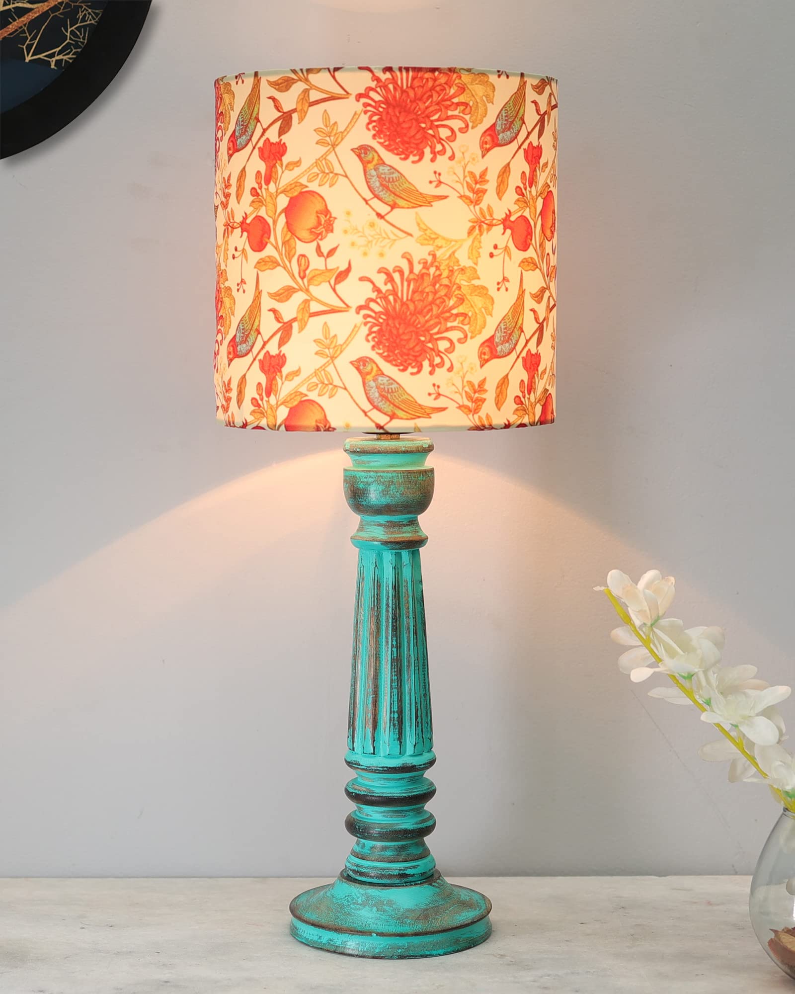 Homesake Wood Traditional Country Cottage Led Table Lamp Antique