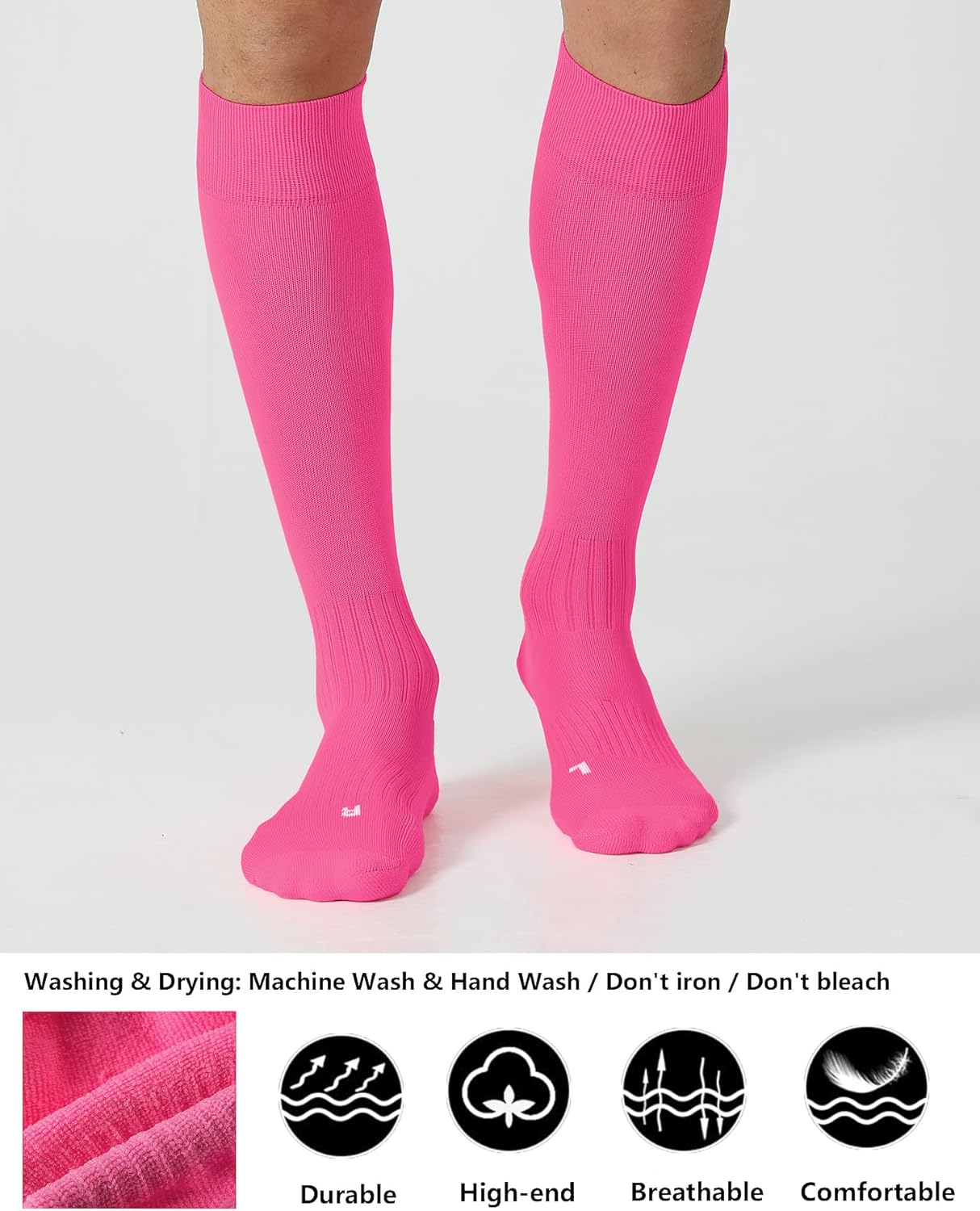 CS CELERSPORT 2/3 Pack Soccer Softball Baseball Socks for Youth Kids Adult Multi-Sport Compression Socks - Image 3