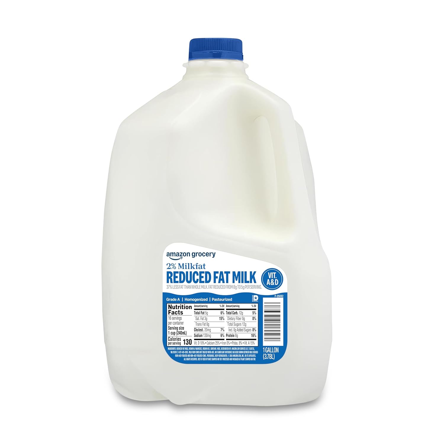 Amazon Grocery, 2% Reduced Fat Milk, 1 Gallon, 128 Fl Oz