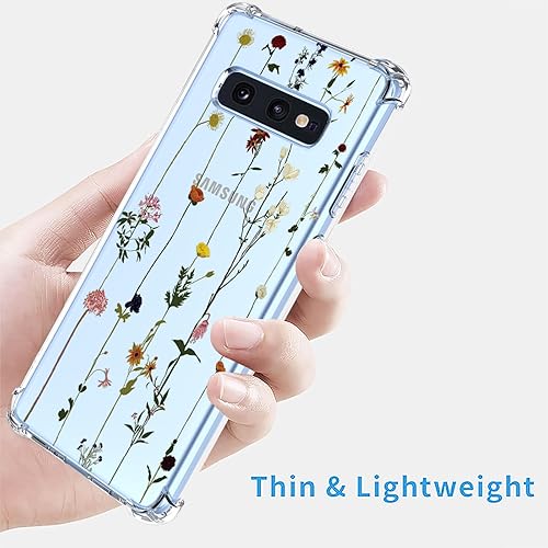 Miniatura 4 de Funda para Galaxy S10e Samsung S10e con patrón floral transparente de poliuretano termoplástico suave, a prueba de golpes, antiarañazos, funda