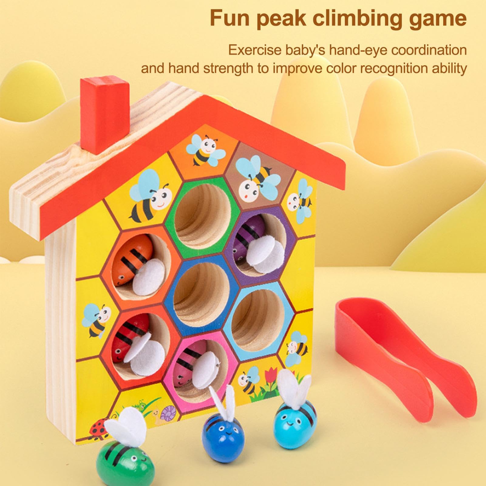 Tri des couleurs de la ruche d'abeilles - Jeu éducatif montessoris 17x3,5 cm, puzzle de motricité fine, abeilles assorties en bois | Apprentissage développemental précoce Interaction parent-enfant Tou Tri des couleurs de la ruche d'abeilles - Jeu éducatif montessoris 17x3,5 cm, puzzle de motricité fine, abeilles assorties en bois | Apprentissage développemental précoce Interaction parent-enfant Tou