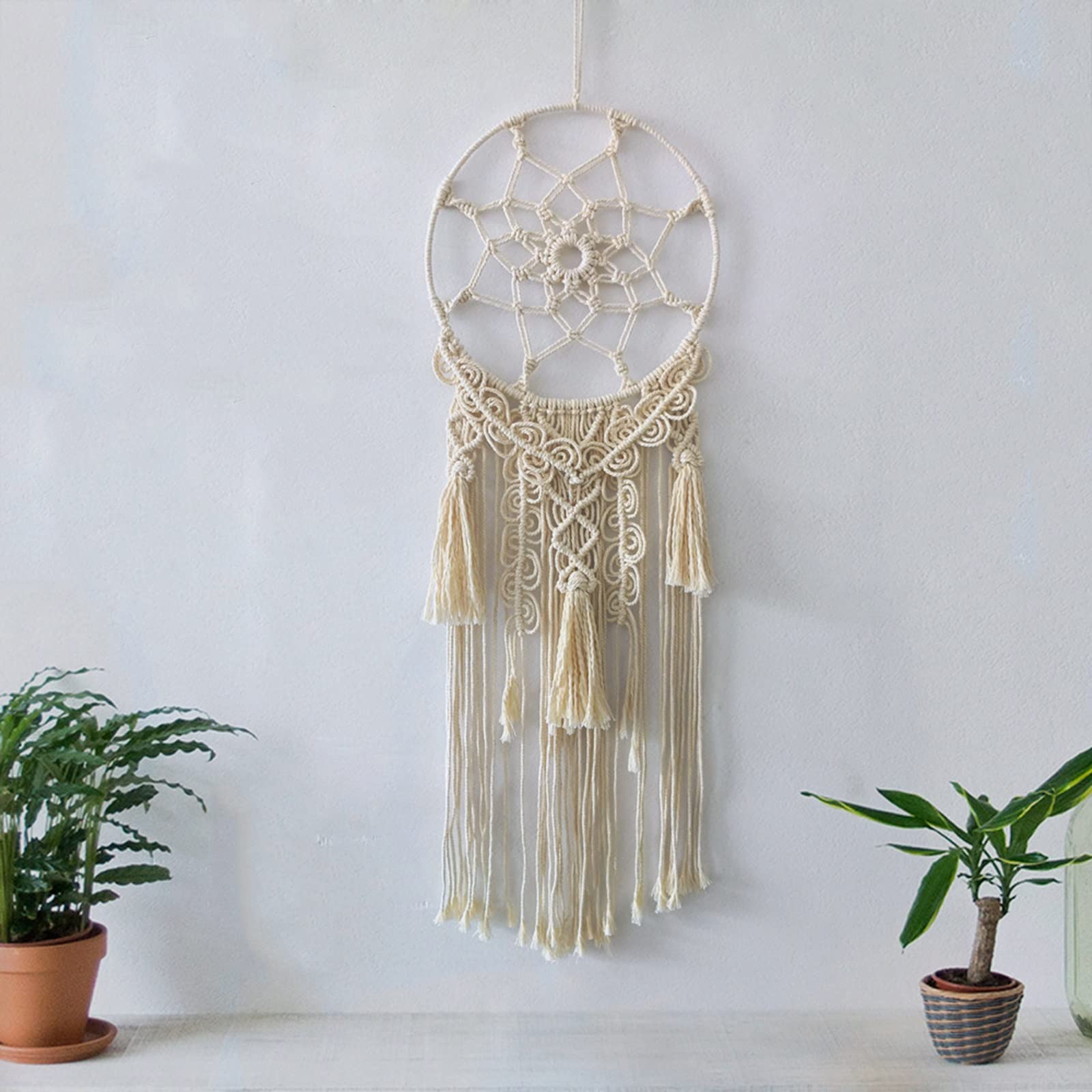 Macrame Wall Wiszące Gobelin Małe Woven Tapestry Boho Wystrój Domu Wystrój ścienny do salonu Sypialnia Wnętrz Dekoracje Perfect Handmade Gift Ideas 41.3 "X11.8" Salon Wall Art