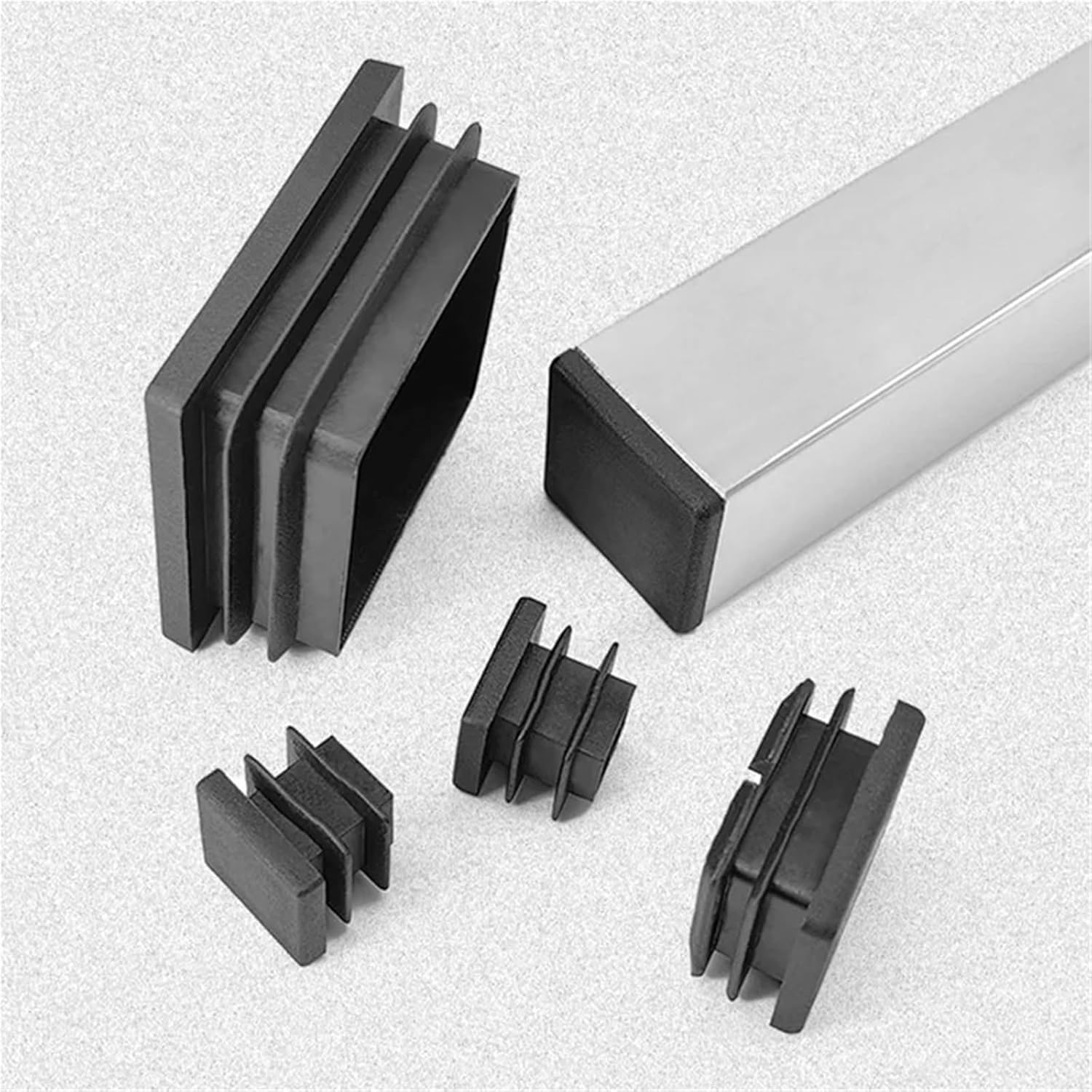 Plastic Tubing Plugs 20pcs Square Blanking Plug Cover Furniture Table Chair Leg Tube Pipe End Caps for Protect Fuel/Hydraulic/Pneumatic Tube Ends(Size1)