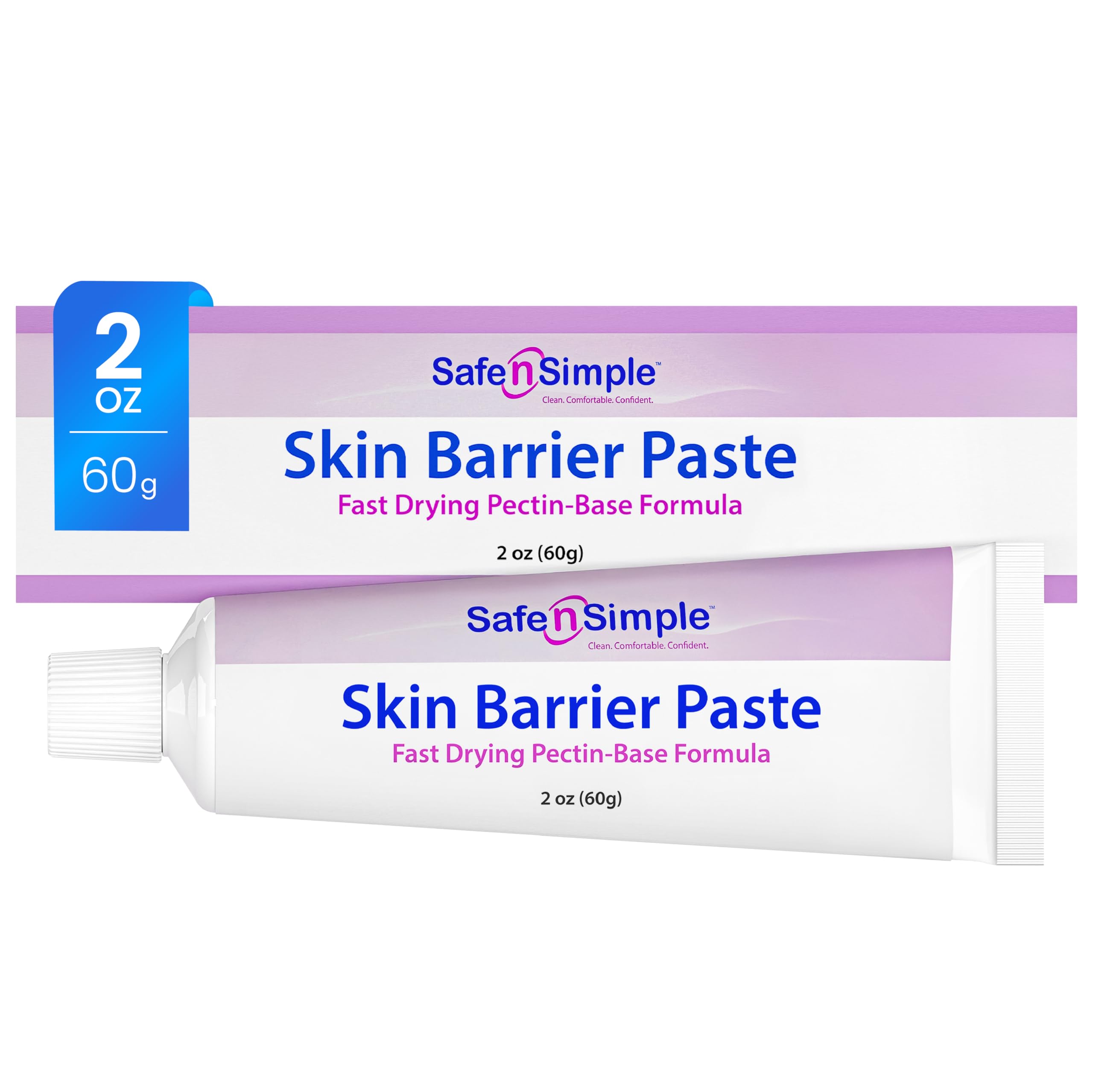 Safe n' Simple Fast Drying Stoma Paste - 2 oz - Protective Skin Barrier with Alcohol - Ostomy Skin Protectant Supplies - Stoma Skin Protection Barrier Paste