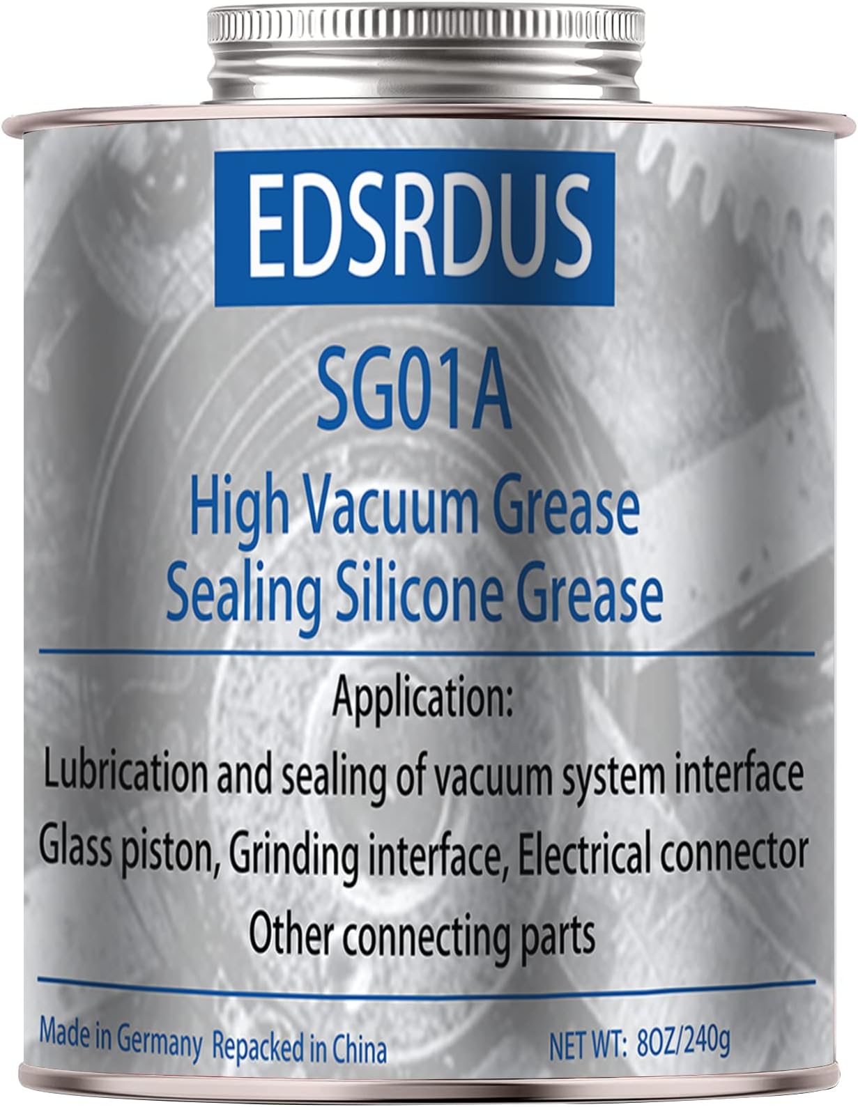 SG01A High Vacuum Grease Special Thickened Formula Silicone Sealing Grease Dielectric Waterproof Vacuum Pump Glass Piston Marine Electrical Insulation O-Ring Lubricant 8OZ(240g) x1 Pack