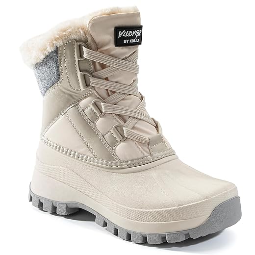 KOLILI Botas femininas de inverno para neve impermeáveis e quentes para uso ao ar livre