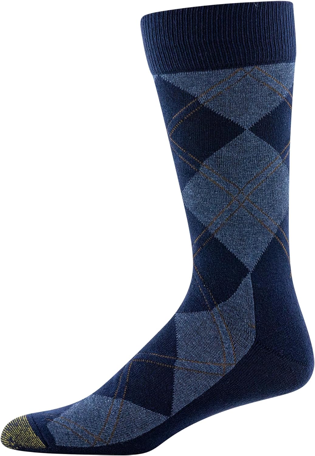 GOLDTOE Men's Comfort Cushion Argyle Crew Socks, 3-pairs
