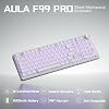 Aula F99 Pro Teclado mecánico de oficina silencioso inalámbrico con perilla y teclado numérico | Triple modo, montaje con empaque intercambiable en caliente, keycaps PBT impresos lateralmente, retroiluminación RGB, teclado gamer PC blanco para Win/Mac/tablet 3