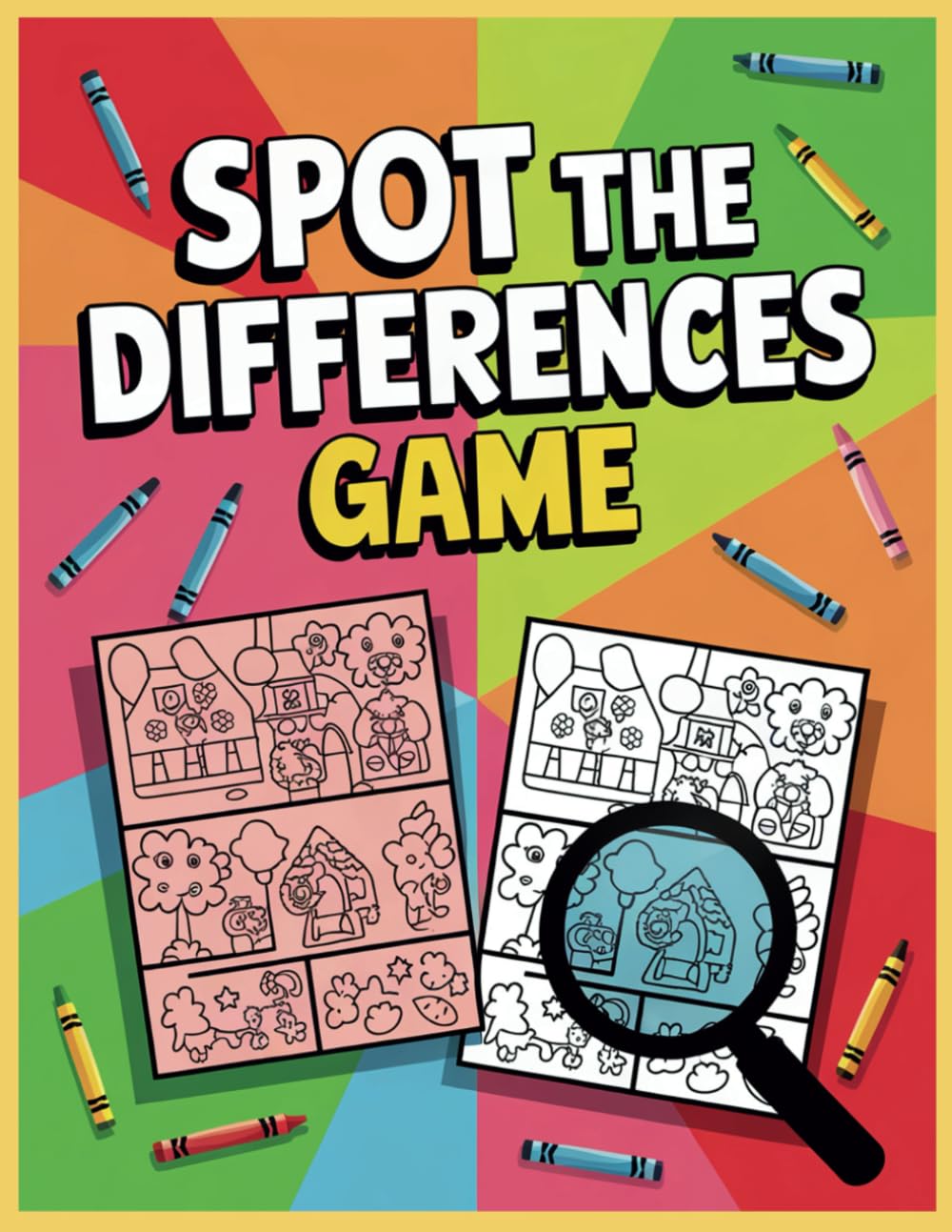Spot the Differences Game: Find & Color Activity for Kids Ages 4-8
