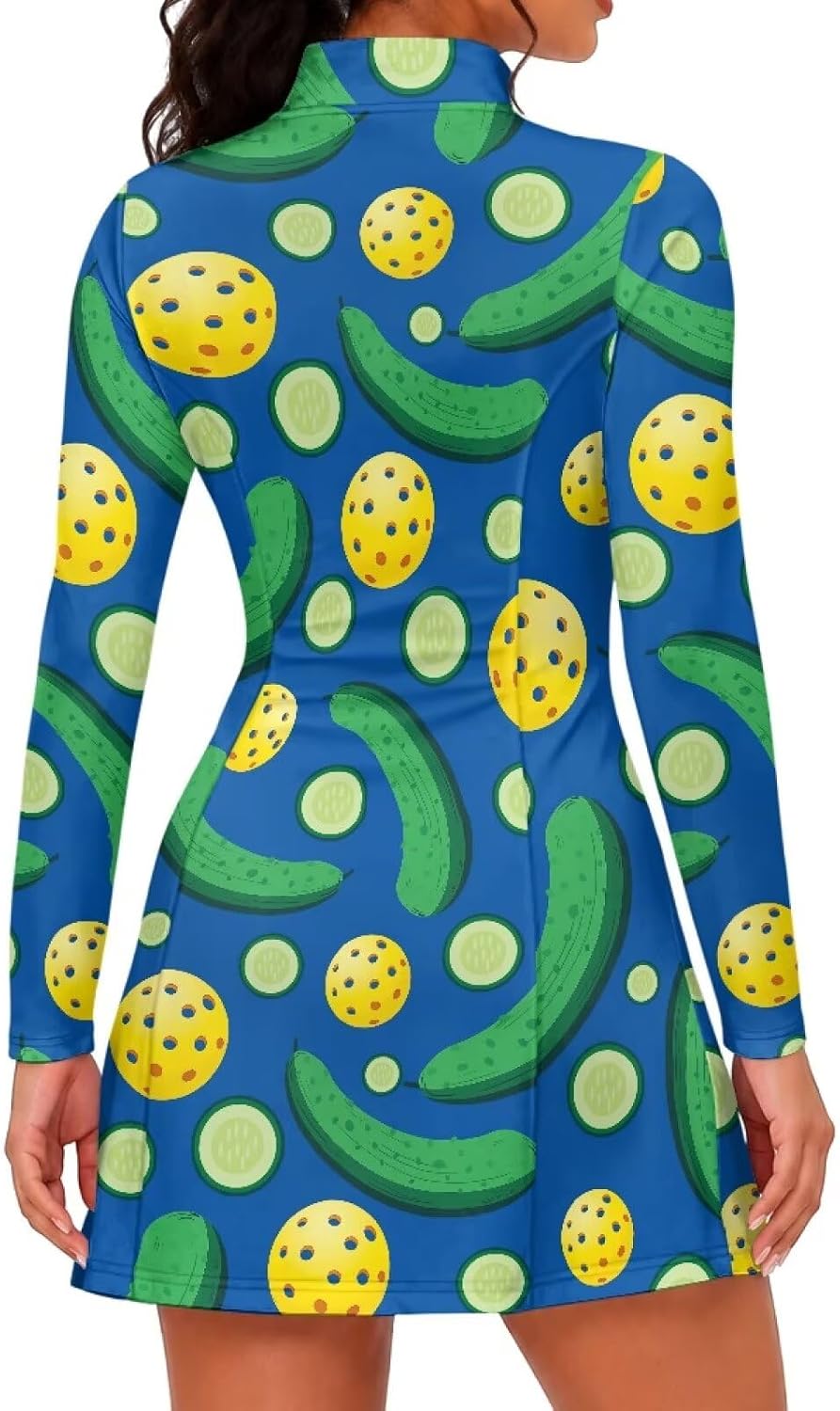 AFPANQZ 2-in-1 Golf Dress for Women Long Sleeve Tennis Dresses with Shorts