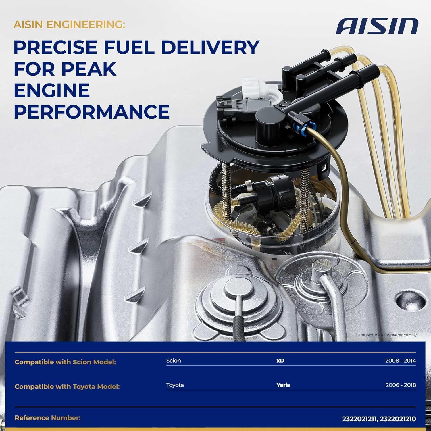 AISIN AFTERMARKET FUPT-01406 Fuel Pump Module Assembly - Compatible with Toyota Yaris 2006-2018, Scion xD 2008-2014 - 1.5L 1.8L