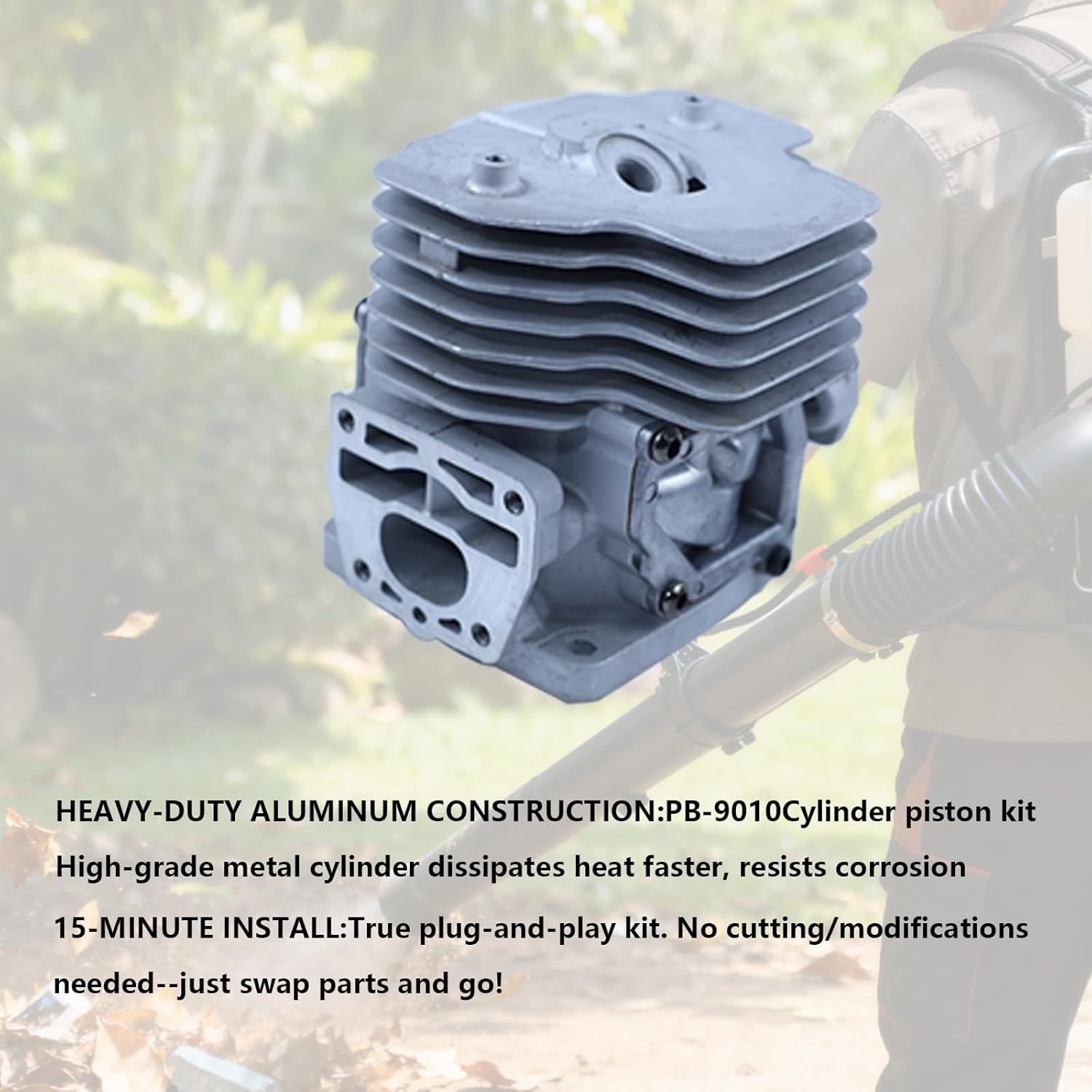 P100006300 Cylinder Piston Kit for Echo PB-8010H PB-8010T PB-9010T PB-9010H for Shindaiwa EB810 EB810RT EB910 EB910RT Backpack Blowers with Gasket Replace P100012460 P100008020 P100008021