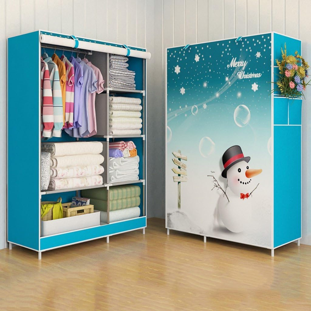Folding wardrobe MMM& Simple Wardrobe Steel Tube Thickening Assembly Storage Cabinet (Color : #1)