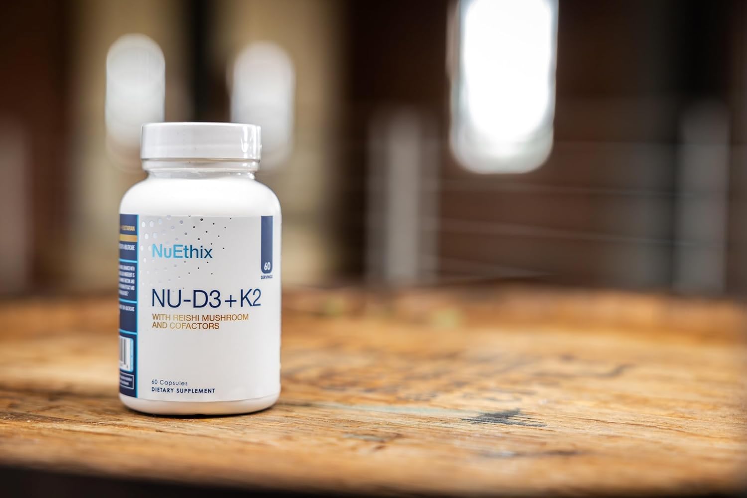 NuEthix Formulations NU-D3 + K2 - Vitamin D3 and K2 5000 iu Supplements - Packed with Reishi Mushroom, Magnesium, & Zinc - 60ct, 60 Servings - Made in USA Products Only