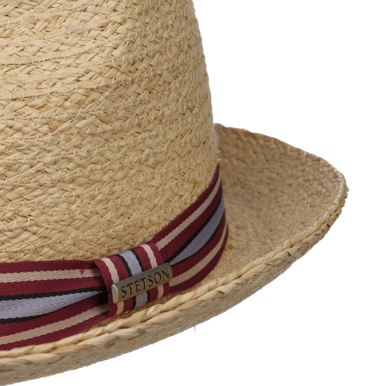 Stetson Terlaco Sombrero Fedora de Paja Proteccion UV 40 Banda Multicolor Unisex Primavera Verano