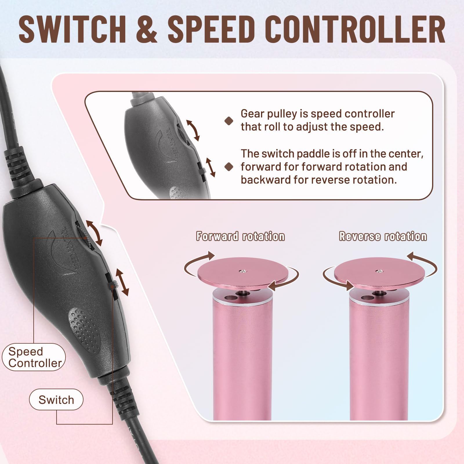 Lima eléctrica para eliminar callos de pies para mujeres, con controlador de velocidad y 60 discos de papel de lija – Herramienta de pedicura eléctrica para eliminar callos