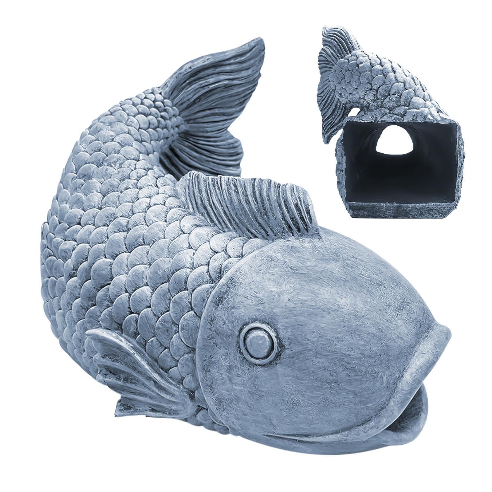 Divers de gouttière protection en forme de poisson bloc résine jardin