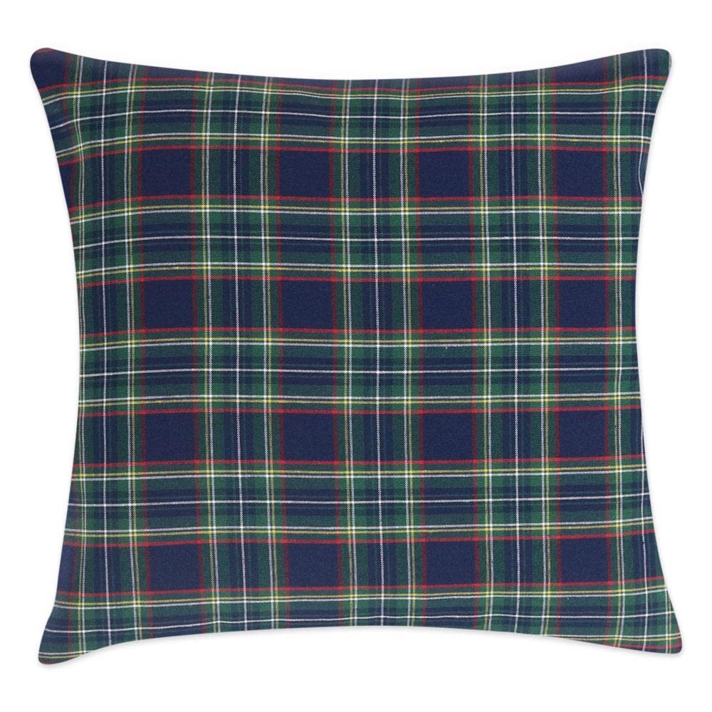 Declea Home Decor Cuscino Natalizio Motivo Tartan Copricuscini Natalizi Arredo Divano Letto, Federa Cuscino Natalizio Decorazione di Natale, 60X60 cm, Verde