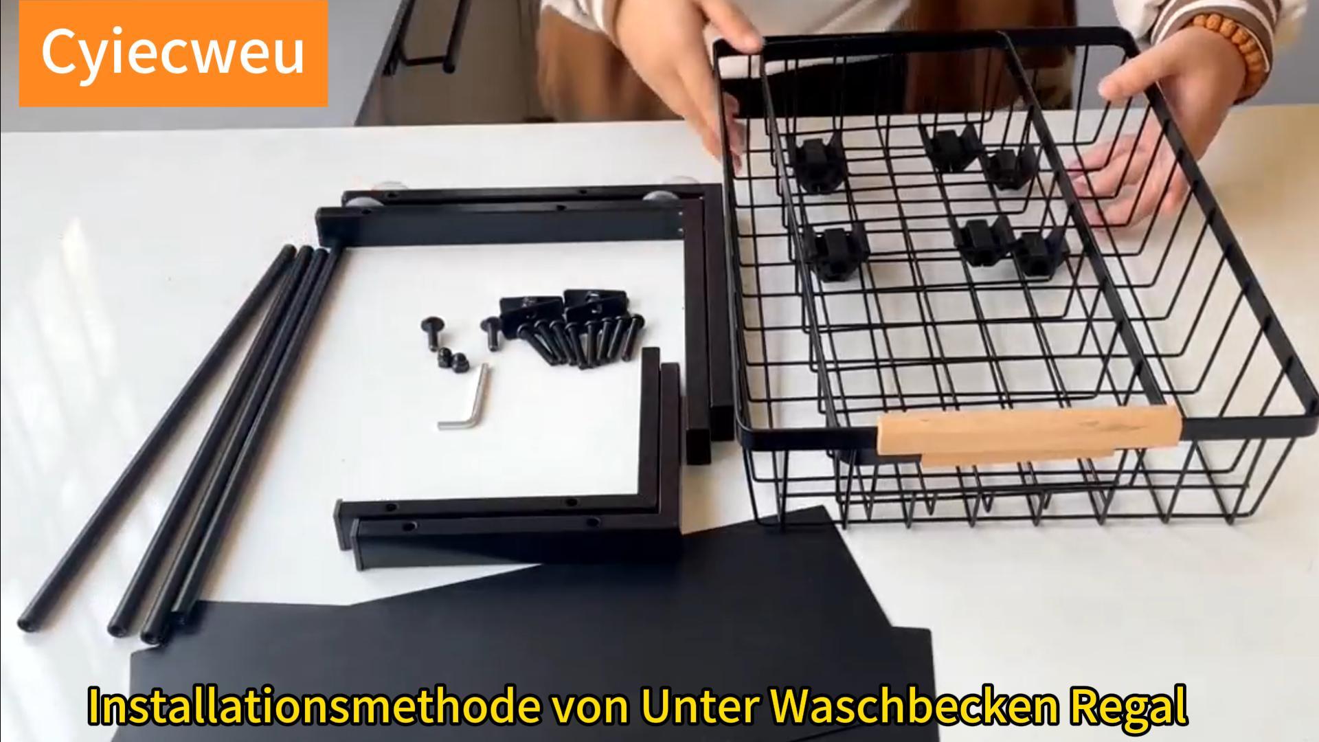 2-stöckiger Aufbewahrungskorb Aus Metall - Höhenverstellbarer Küchen-Organizer