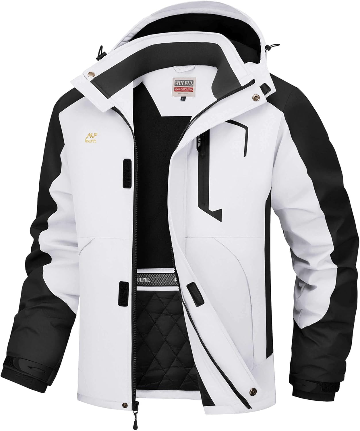 WULFUL Men's Winter Coats Waterproof Ski Jacket Warm Windproof Winter Windbreaker Jackets for Men with Hood
