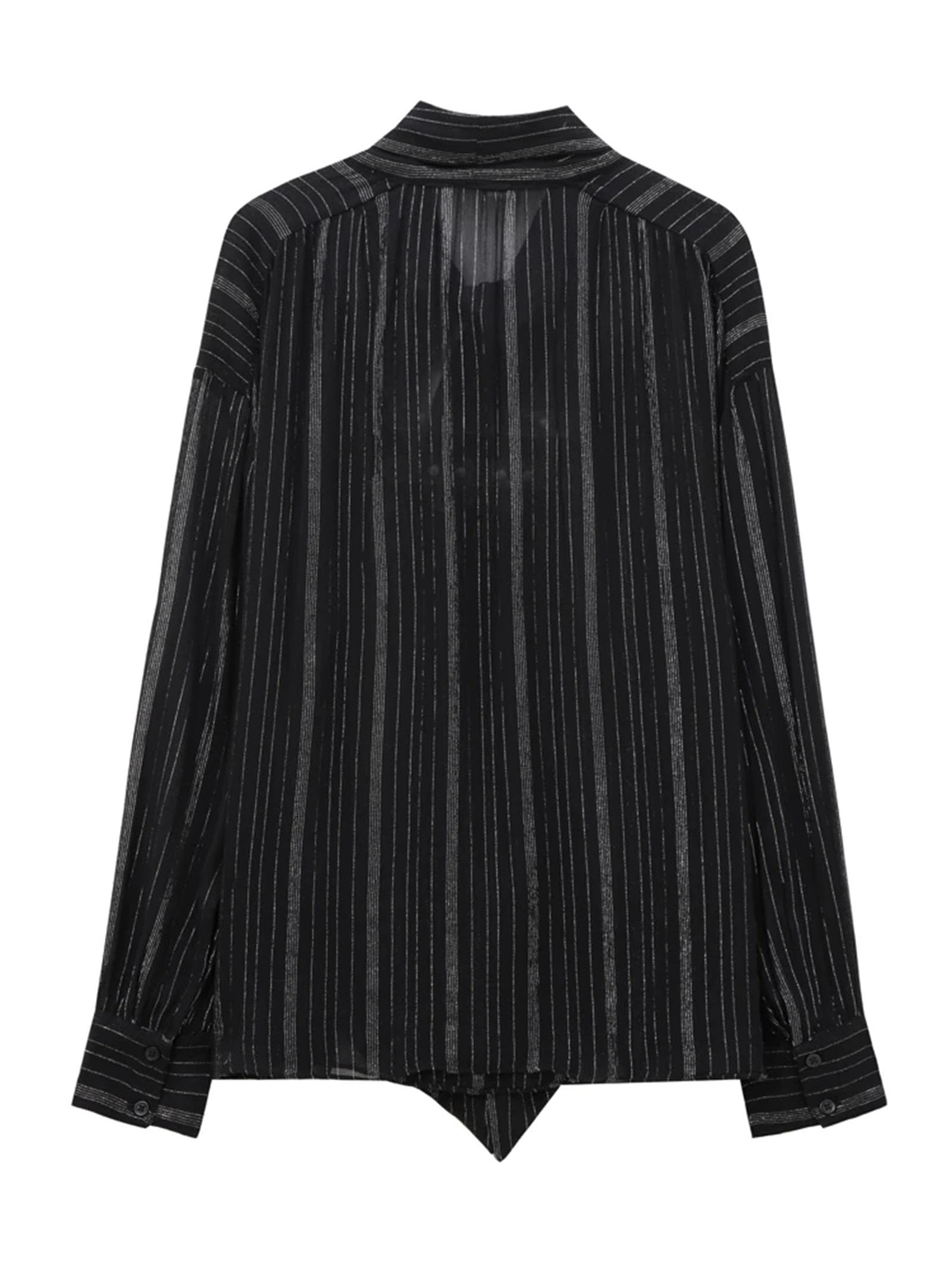 Camicette da donna a righe con volant per donna elegante casual a maniche lunghe in pizzo vintage