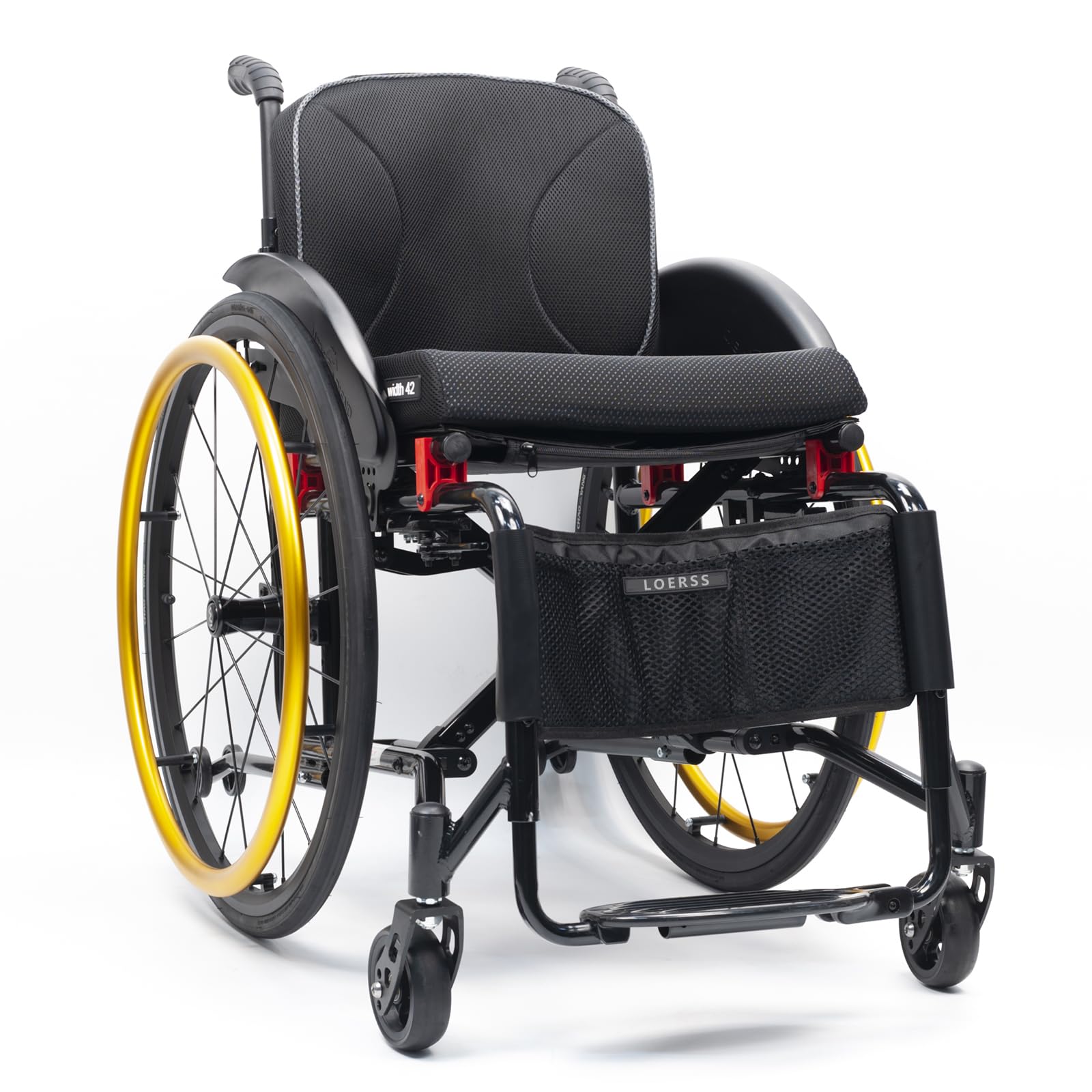 Sedia A Rotelle Leggera Pieghevole Con Freni A Mano, Sedia A Rotelle Sportiva Per Adulti, Sedia Manuale Portatile Pieghevole, Sedia A Rotelle In Lega Di Alluminio, Il Peso è Solo 14 Kg/31 Libbre(42cm/