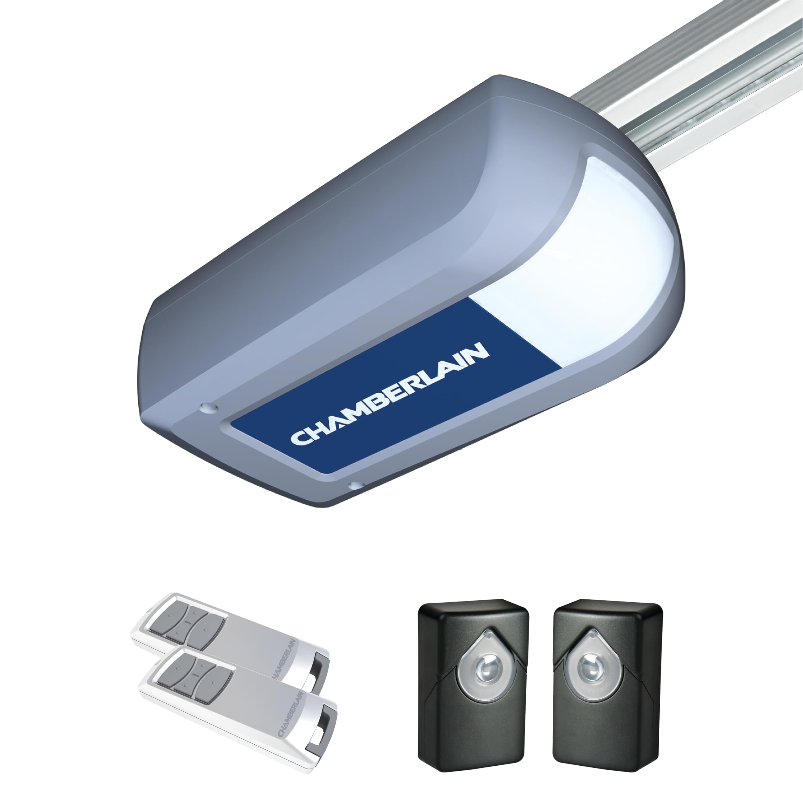 Chamberlain ML1040EV - Accionamiento para puerta de garaje - Silencioso y fuerte: 1000 N fuerza de tracción máx. 140 kg de peso de la puerta - Capacidad para Smart Home - Montaje sencillo - Incluye