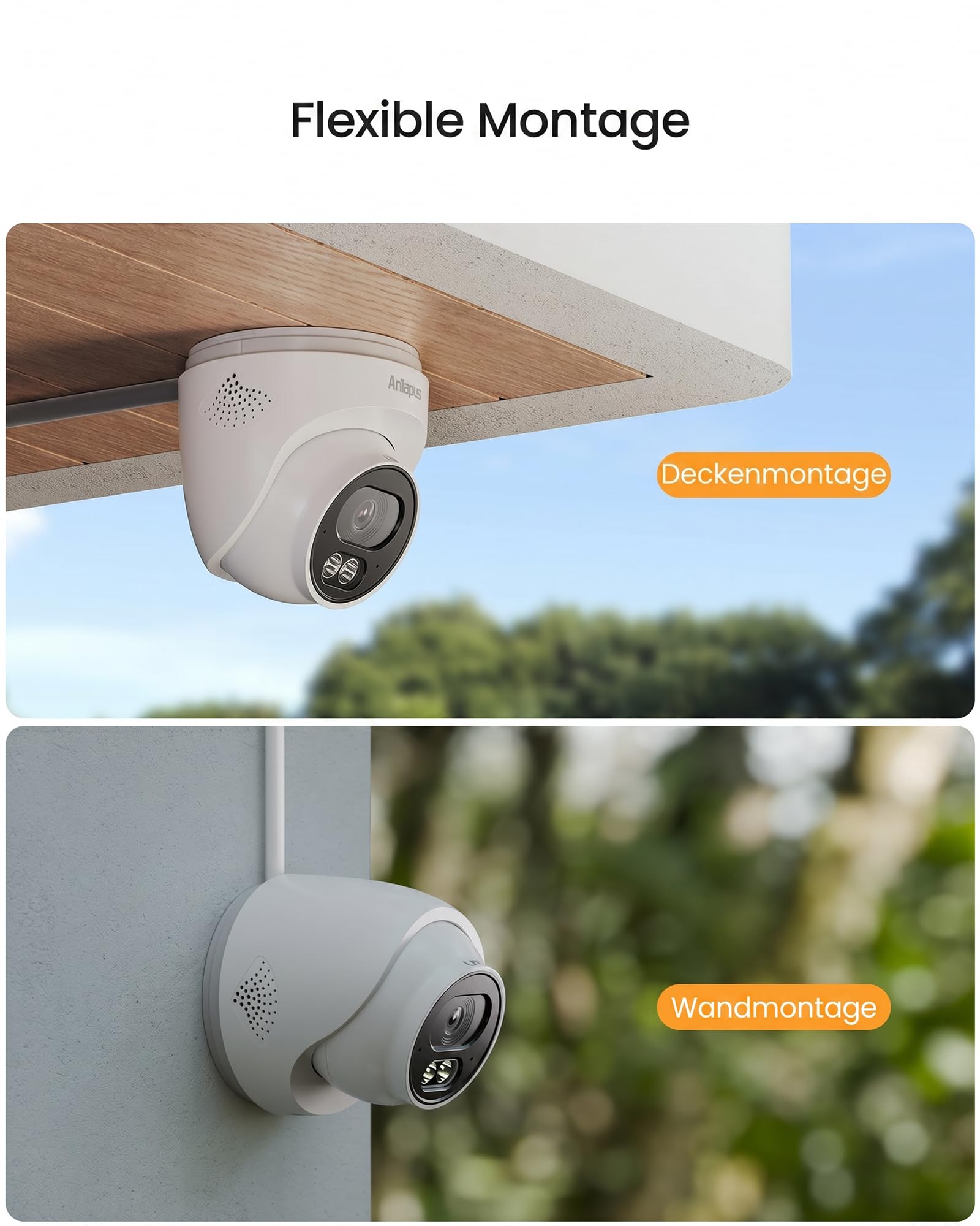 Anlapus C220 4K Zusatzkamera für 8MP TVI DVR System, Außen Kabelgebunden