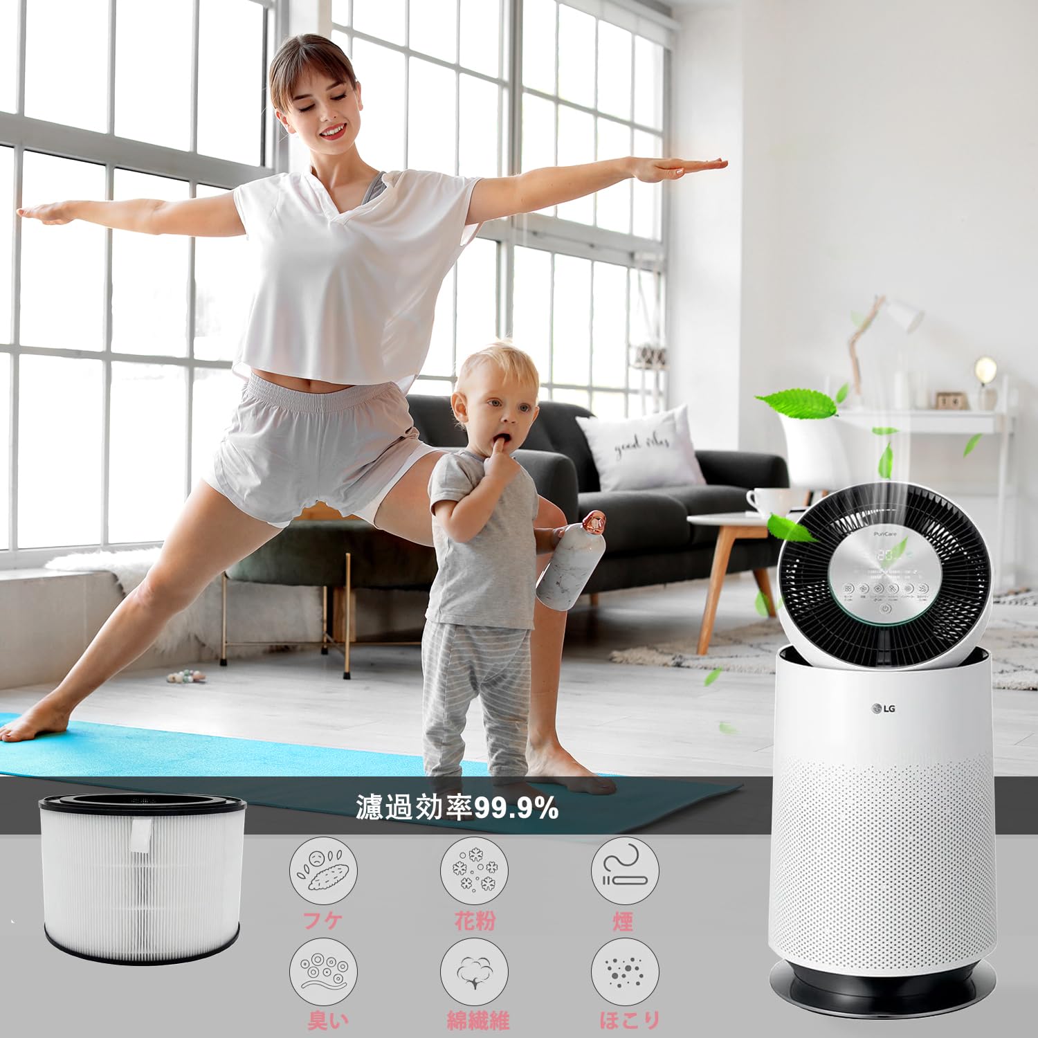Amazon.co.jp: HODSEUKIN空気清浄機はフィルタの代わりに、LG