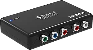 Convertisseur HDMI vers RGB, Portta HDMI vers YPbPr Component + R / L Vidéo Audio Adaptateur Converter V1.3 Supporte HDMI 1080P @ 60Hz 2 Canaux LPCM 3D HD FHD UHD HDTV Lecteur PSV HD3D Wii XBOX