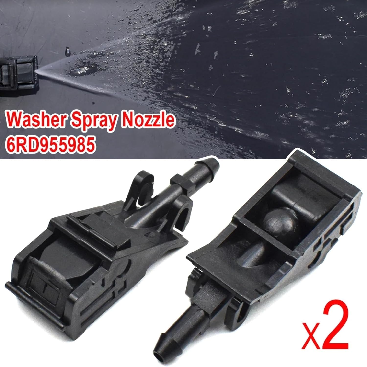 Compatible with for Bora for Variant 1J6 1999-2005 for Golf 竇｣ for Variant 1J5 1999-2006 Car Wiper Windshield Washer Water Nozzle Spray 3B0955985C Windshield Washer Nozzles