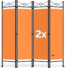 Deuba Lucca Set of 2 Orange Room Divider Room Divider Washable Versatile