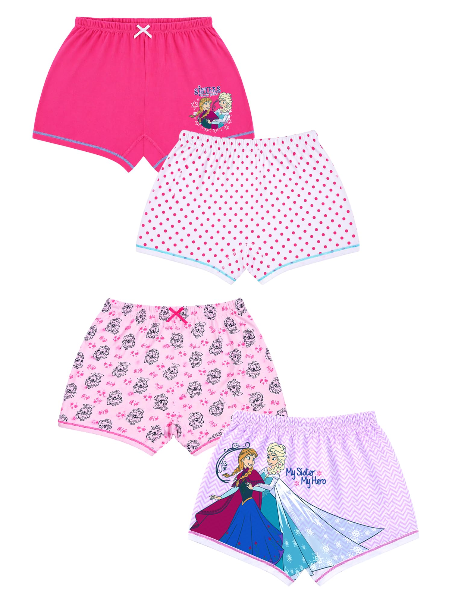 Girls Printed Shorts Pack of 4 Print Suitable for All Day wear with Ultrasoft and Durable Waistband for Rash Free Experience (Color & Print May Vary)-image-1