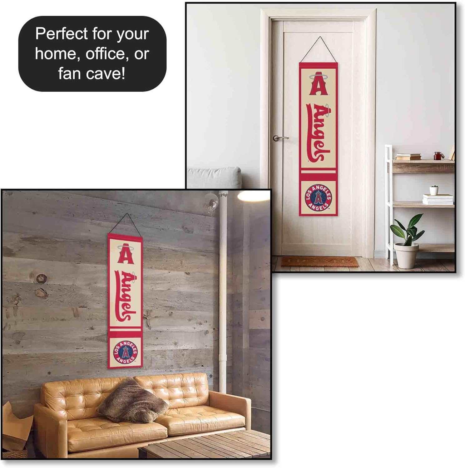 WinCraft Anaheim Angels City Edition 8x32 Inch Vertical Wool Embroidered Hanging Banner