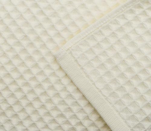 Miniatura 7 de Paños clásicos de algodón 100% natural, tejido de gofre, suave y ultra absorbente, toalla de mano de baño ligera de secado rápido, juego de 6 (beige)