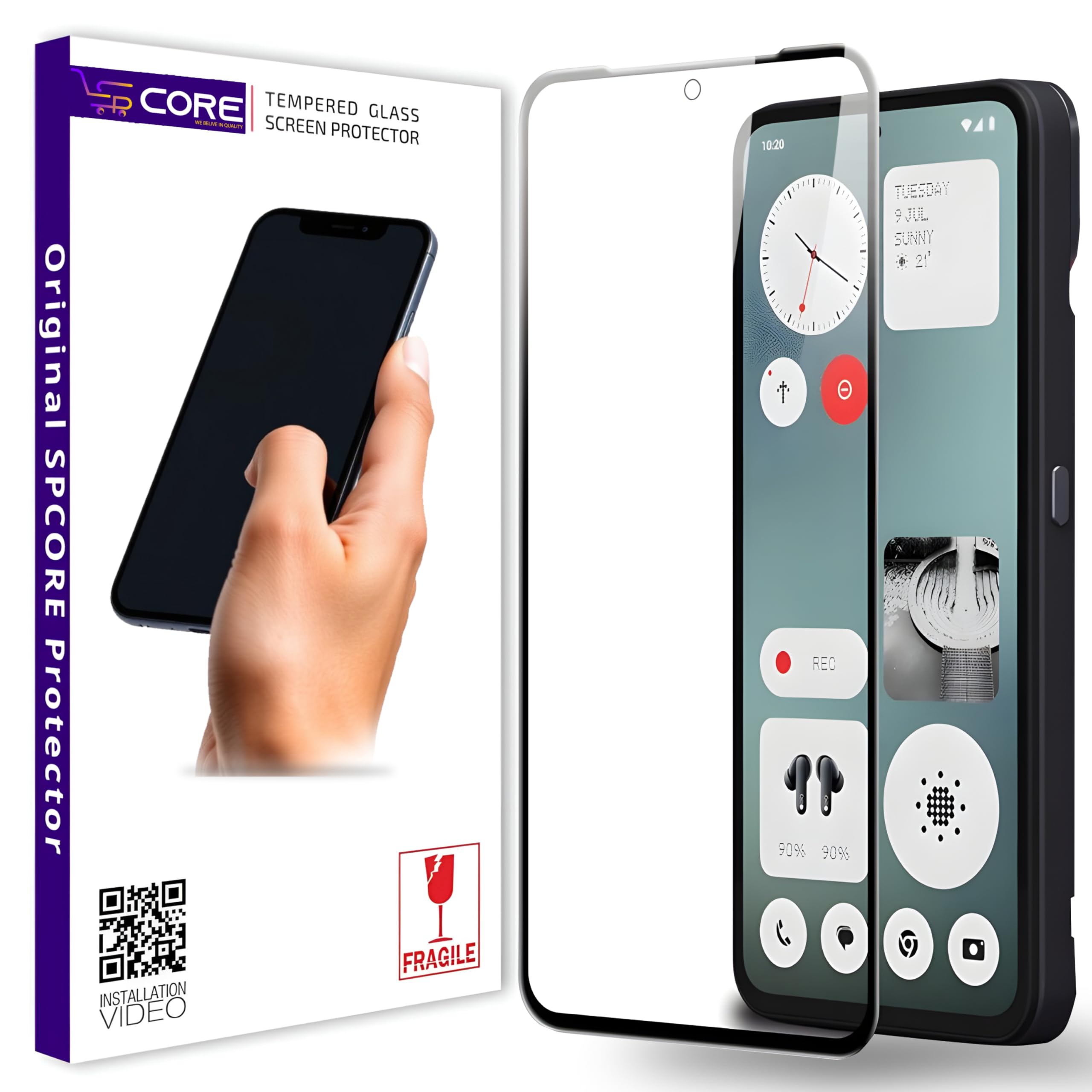 Tempered Glass Screen Protector Compatible for Nothing CMF Phone 1 (Black) Edge to Edge Coverage with Easy Installation Kit