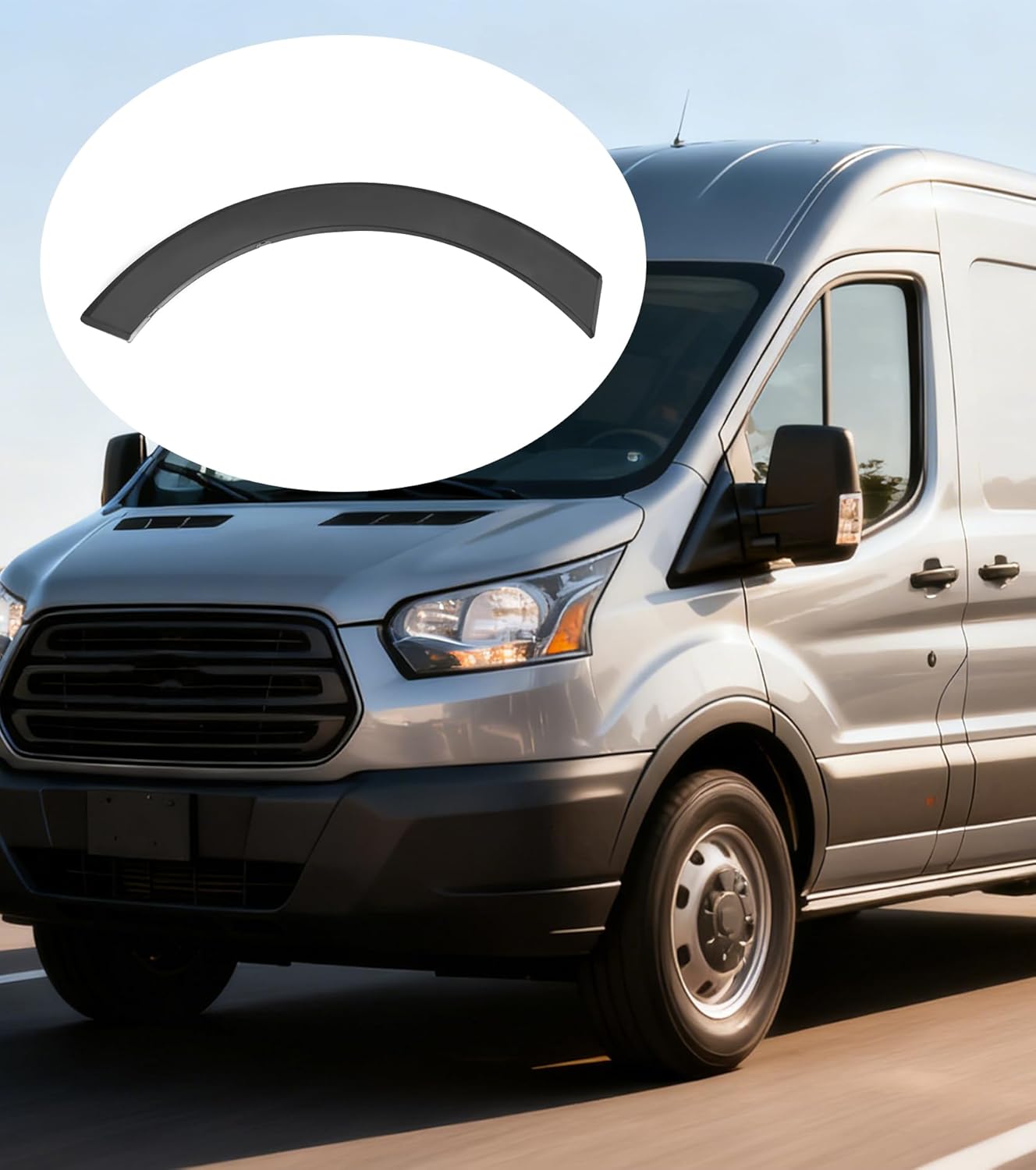 Front Driver Side Fender Trim Compatible with 2015-2023 Ford Transit 150 250 350 350HD Front Left Door Molding Fender Flares BK3Z61278L01BC