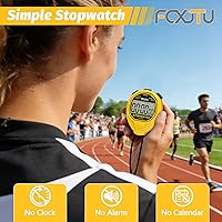 Vista 3 de FCXJTU Digital Simple Stopwatch Timer, No Bells, No Alarm, Simple Basic Operation, Silent, Clear Display, ON/Off, Large Display for Swimming Running