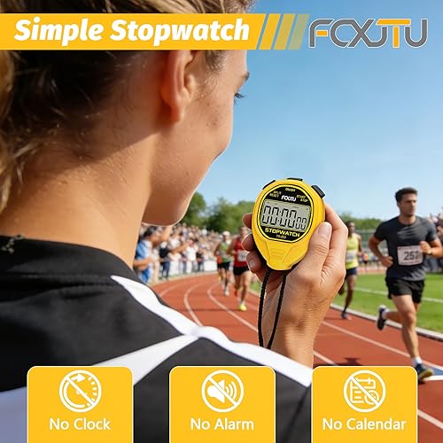 Miniatura 3 de FCXJTU Digital Simple Stopwatch Timer, No Bells, No Alarm, Simple Basic Operation, Silent, Clear Display, ON/Off, Large Display for Swimming Running