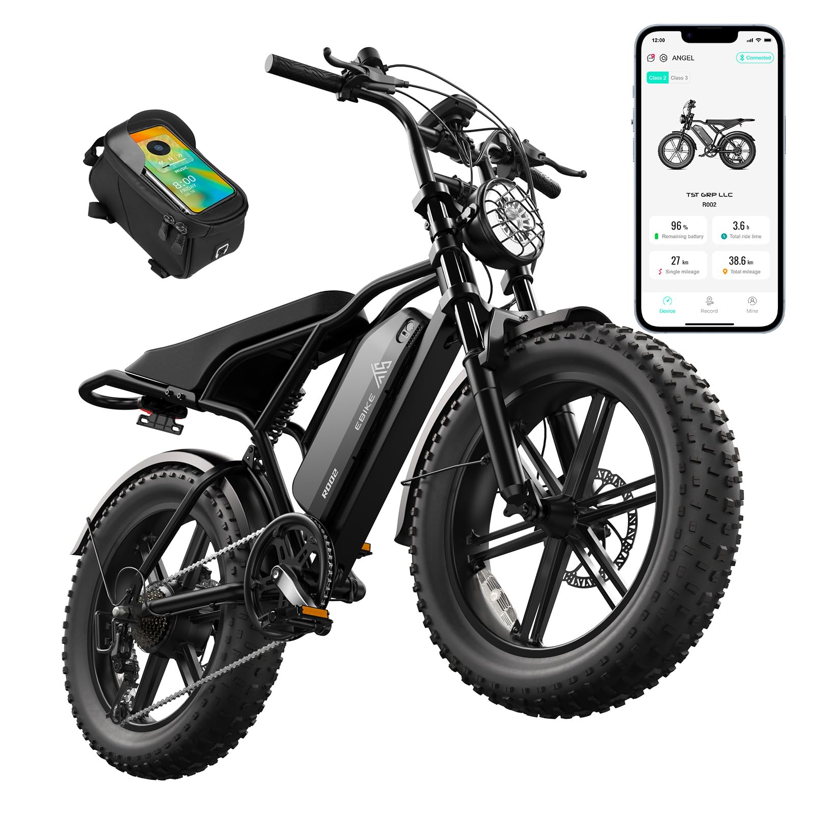 TST Electric Bike 48V 15/25Ah Battery 2000W Peak Motor, 20 * 4.0 Fat Tire