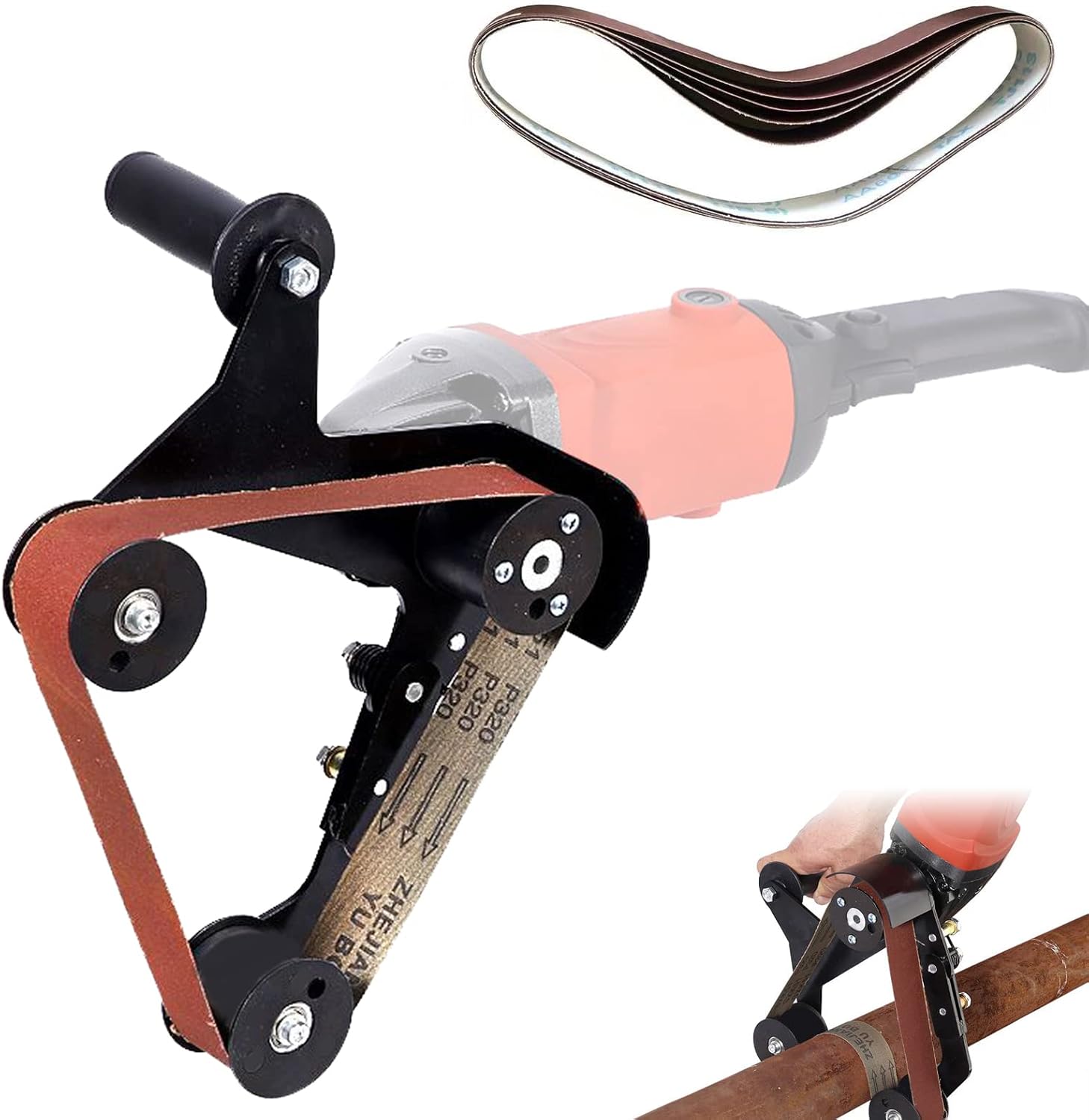 BotaBay Belt Sander Adapter for Angle Grinder, Pipe Tube Polishing