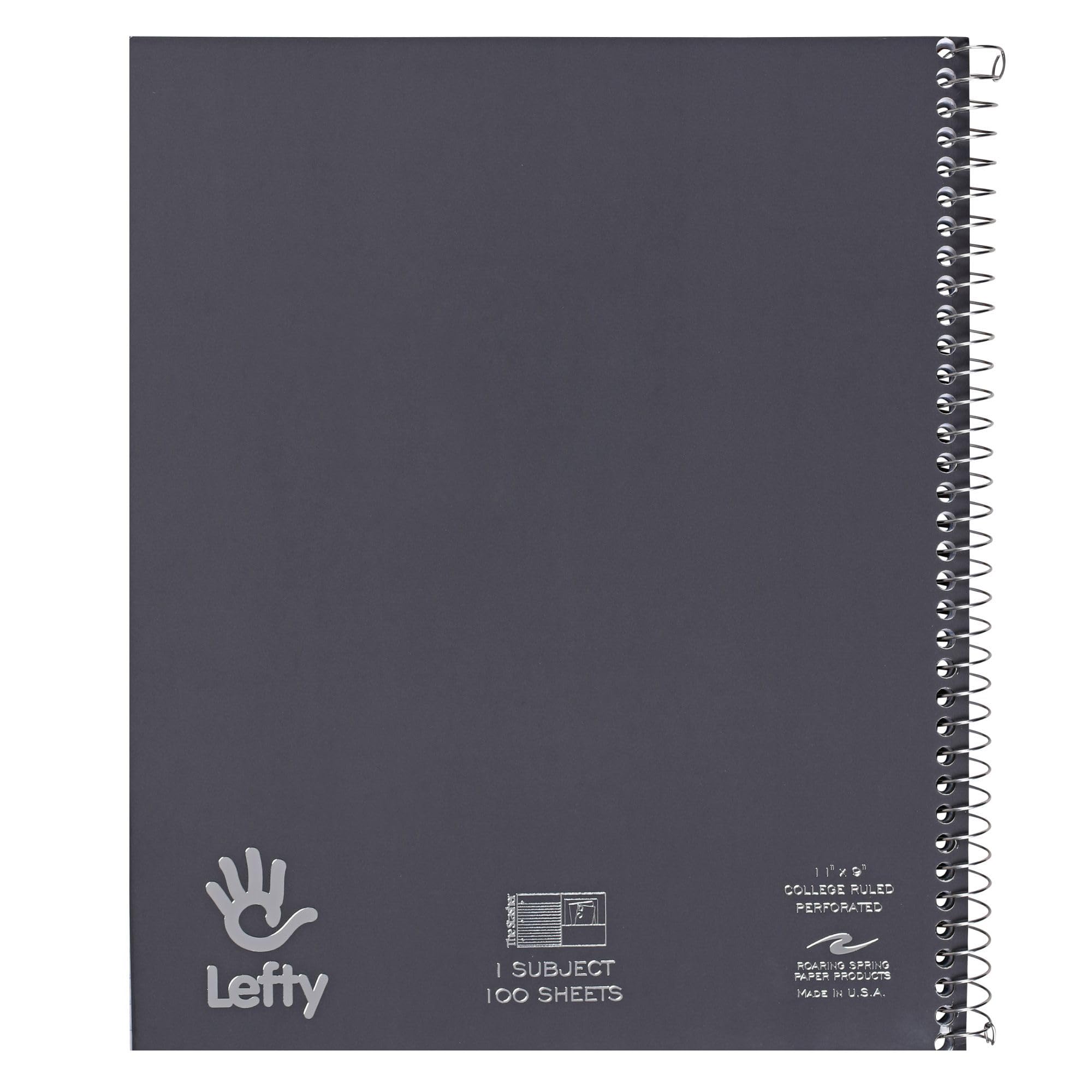 ROARING SPRING Stasher Left Handed Notebook, 1 Subject, 11x9, College Rule