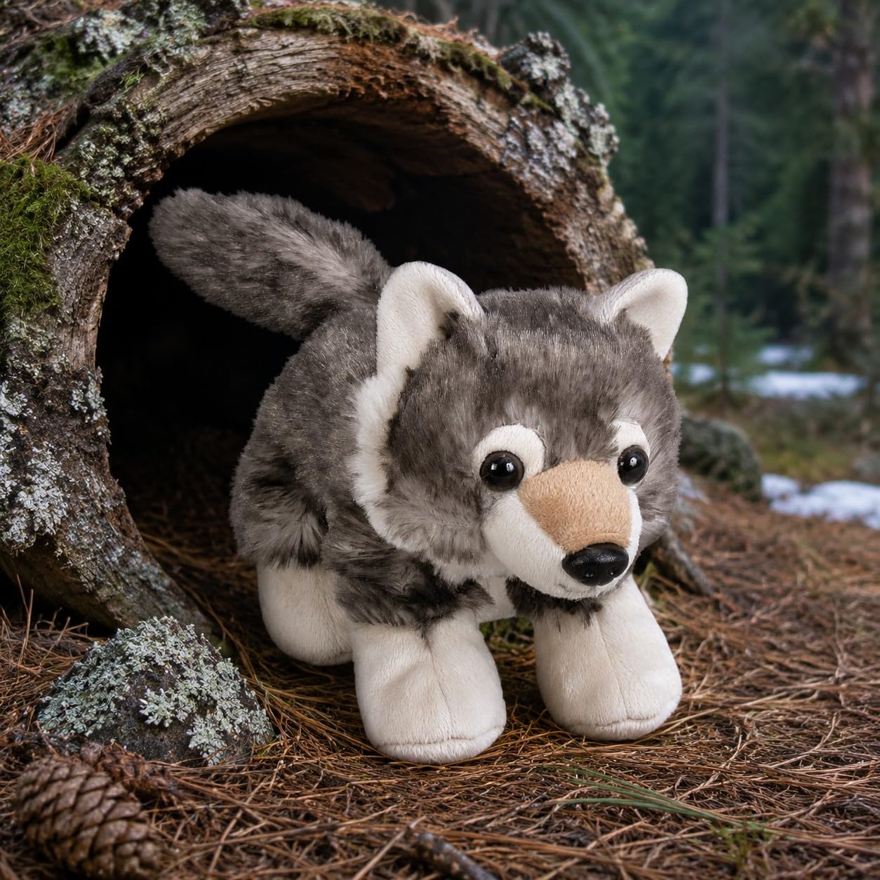 Amazon.com: Wild Republic Hug'ems Mini Wolf Stuffed Animal - 7