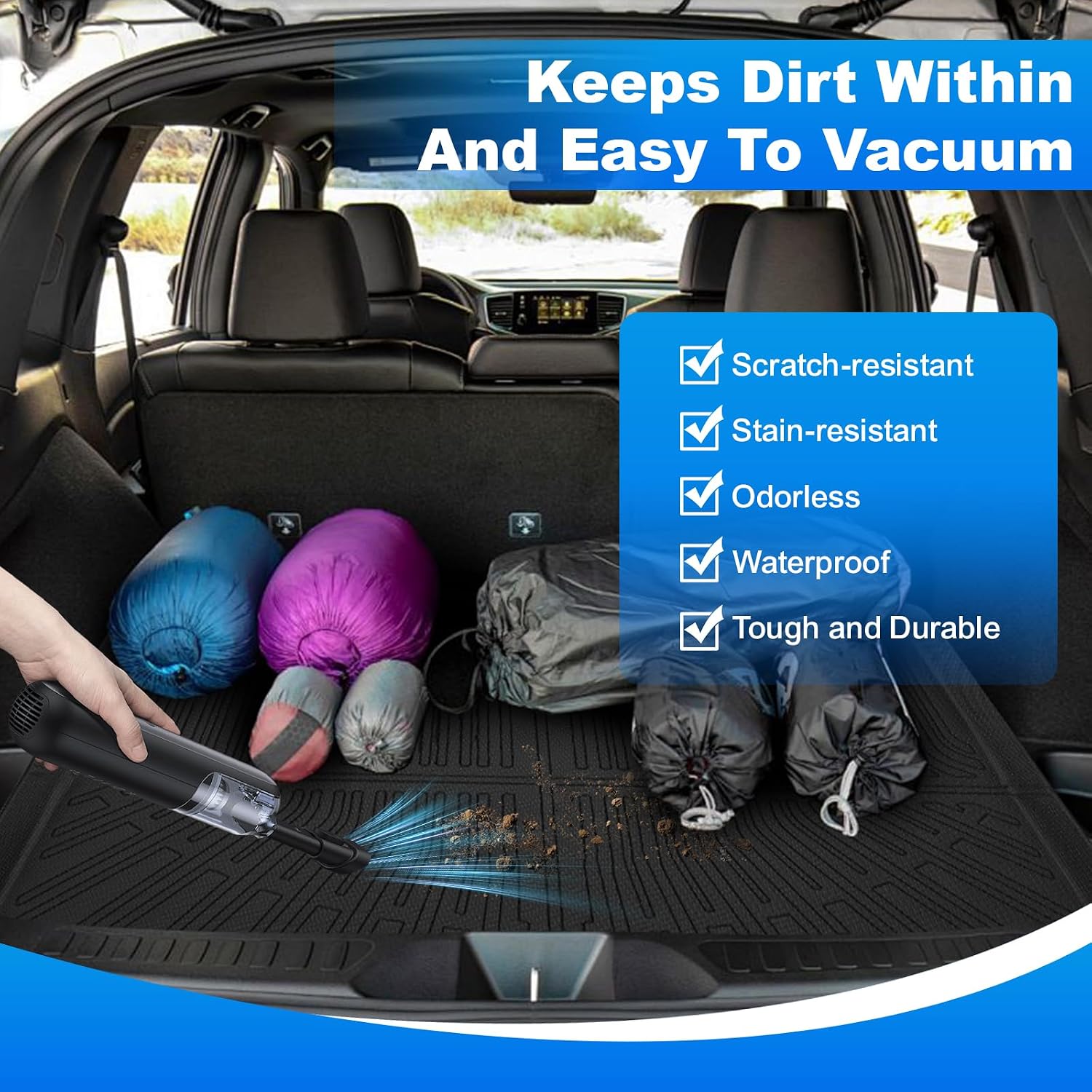 Trunk Liner for 2020-2025 Kia Soul 3D Custom Fit All-Weather TPE Material Waterproof Car Cargo Liner Mat, Black